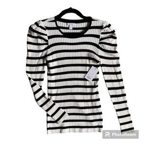 NINE WEST Striped Scoopneck Top sz. small